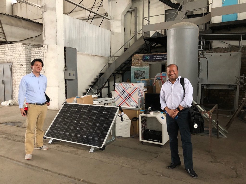 The Electricity in a Box pilot unit with a solar panel, Kyrgyz Republic