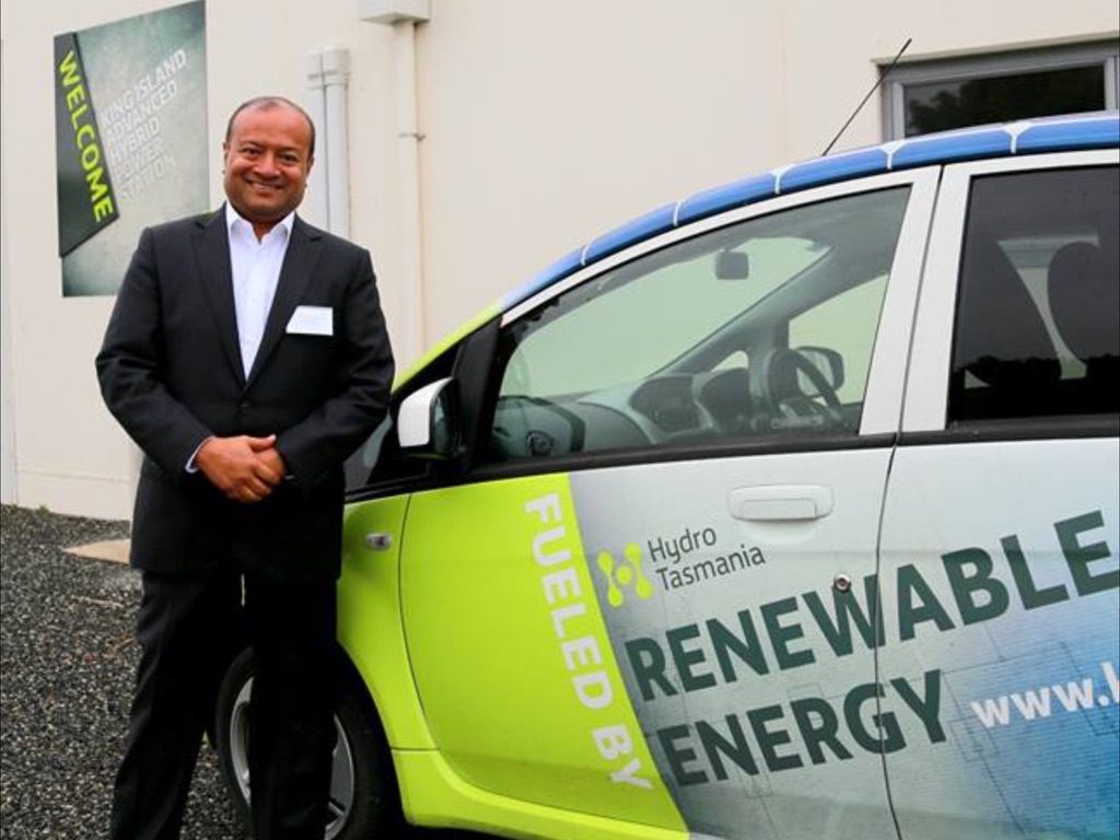 Sohail Hasnie at the King Island Advanced Hybrid Power Station, Hydro Tasmania