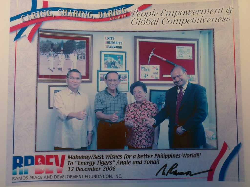 Support from the former President with Secretary of Energy Angelo Reyes